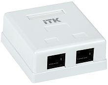 ITK Настенная информационная розетка RJ45 8P8C кат.5E UTP 2-порта белая | код CS2-1C5EU-22 | IEK